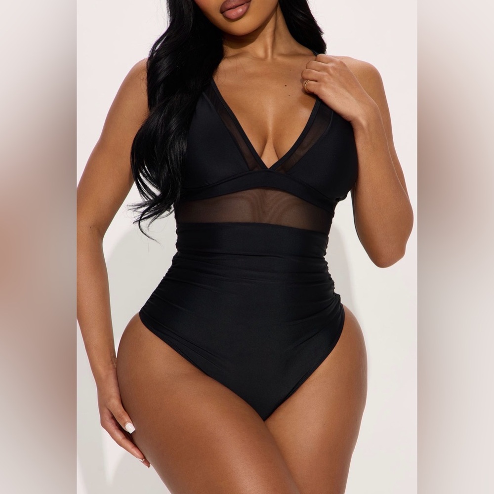 Black one piece swimsuit NEW